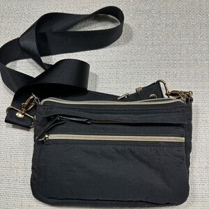 Stella & Dot Black Crossbody Bag with Gold Accents